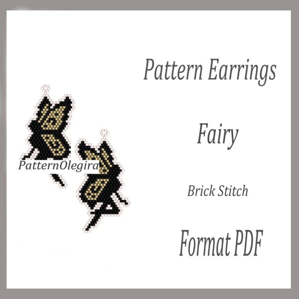 FAIRY Earrings bead pattern PDF file Olegirabeadpatterns Beading patterns Beading earrings Beading fairy