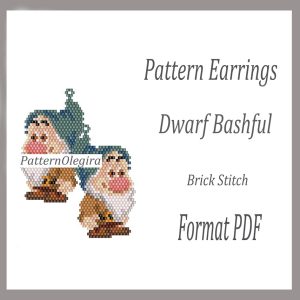 DWARF BASHFUL Earrings bead pattern PDF file Olegirabeadpatterns Beading patterns Beading dwarfs Beading Earrings