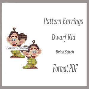 Dwarf Kid Earrings bead pattern PDF file Olegirabeadpatterns Beading patterns Beading earrings Beading dwarfs