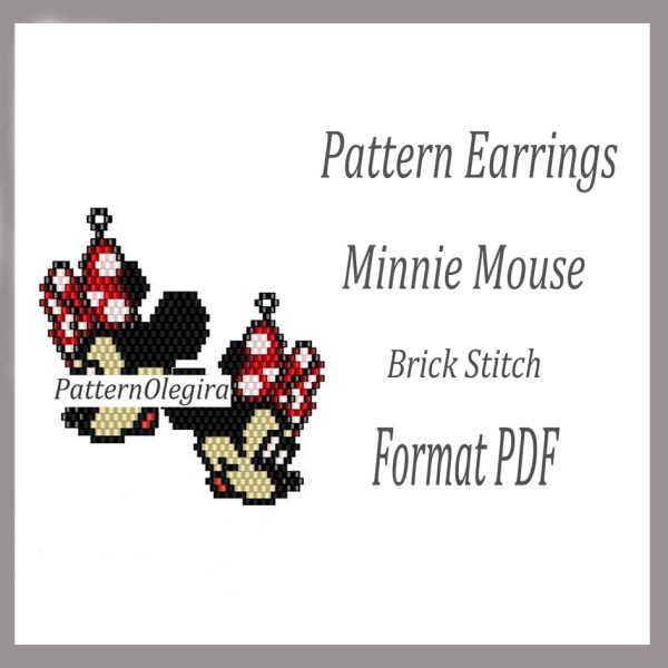 Minnie mouse earrings bead pattern PDF file