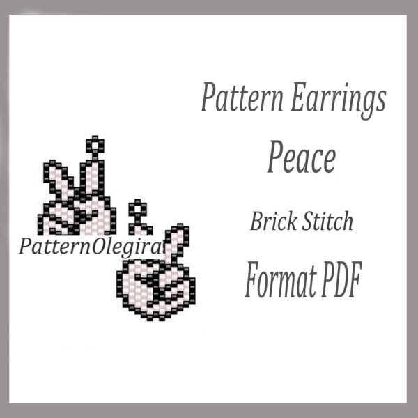 PEACE Earrings bead pattern PDF file Olegirabeadpatterns Beading patterns Beading earrings