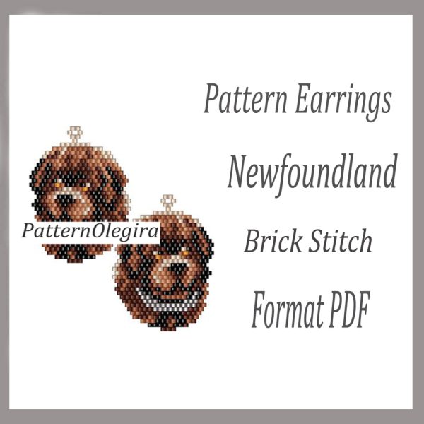 NEWFOUNDLAND Earrings bead pattern PDF file
