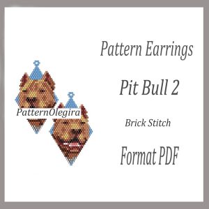 PIT BULL 2 Earrings bead pattern PDF file