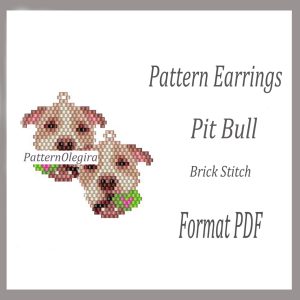 PIT BULL Earrings bead pattern PDF file
