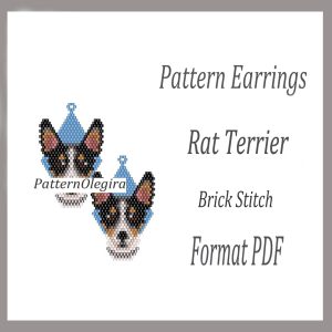 RAT TERRIER Earring bead pattern PDF file