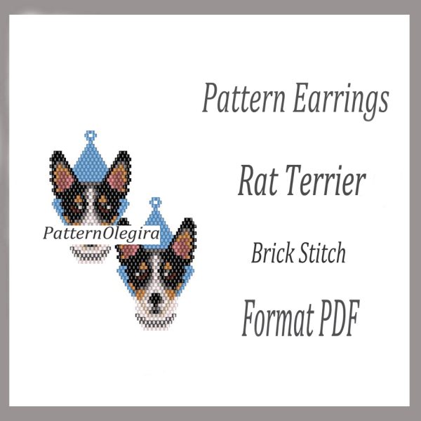 RAT TERRIER Earring bead pattern PDF file