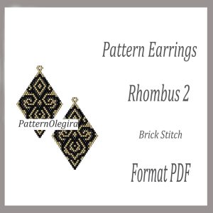 Rhombus earrings bead patterns PDF file Olegirabeadpatterns Beading patterns Beading earrings