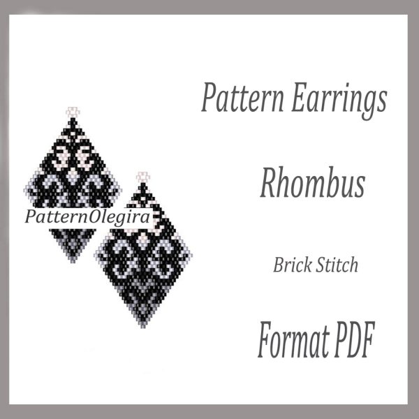 RHOMBUS Earrings bead pattern PDF file Olegirabeadpatterns Beading patterns Beading earrings