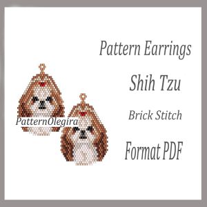 SHIH TZU Earrings pattern PDF file