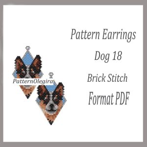 DOG 18 Earrings bead pattern PDF file