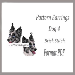 DOG 4 Earrings bead pattern PDF file
