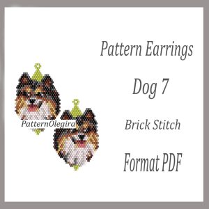 DOG 7 Earrings bead pattern PDF file