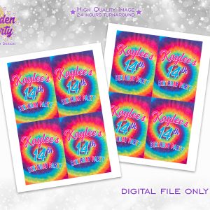 Tie Dye Capri Sun Label, Tie Dye Juice Pouch, Tie Dye birthday