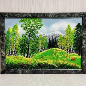 Antique Soviet Painting.Vintage.Handcrafted from natural stone