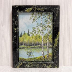 Vintage Russian Painting. Soviet Painting handmade natural stone
