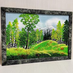 Antique Soviet Painting.Vintage.Handcrafted from natural stone