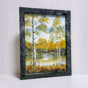 Vintage Soviet Painting.Russian painting.Antique Decor From Stone