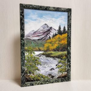 Vintage Soviet Picture.Russian Antique decor From Stone.Gift idea