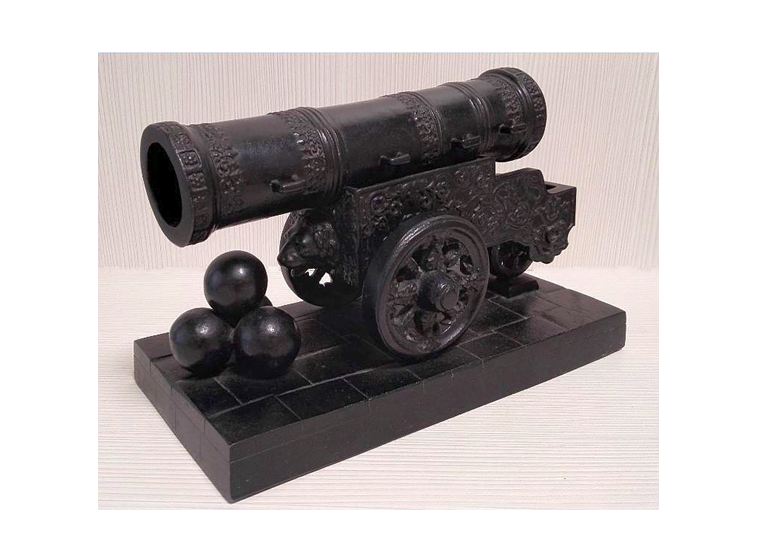 Vintage Tsar Cannon Figurine Paperweight, outlet USSR Cast Iron Dye Model by Kasli