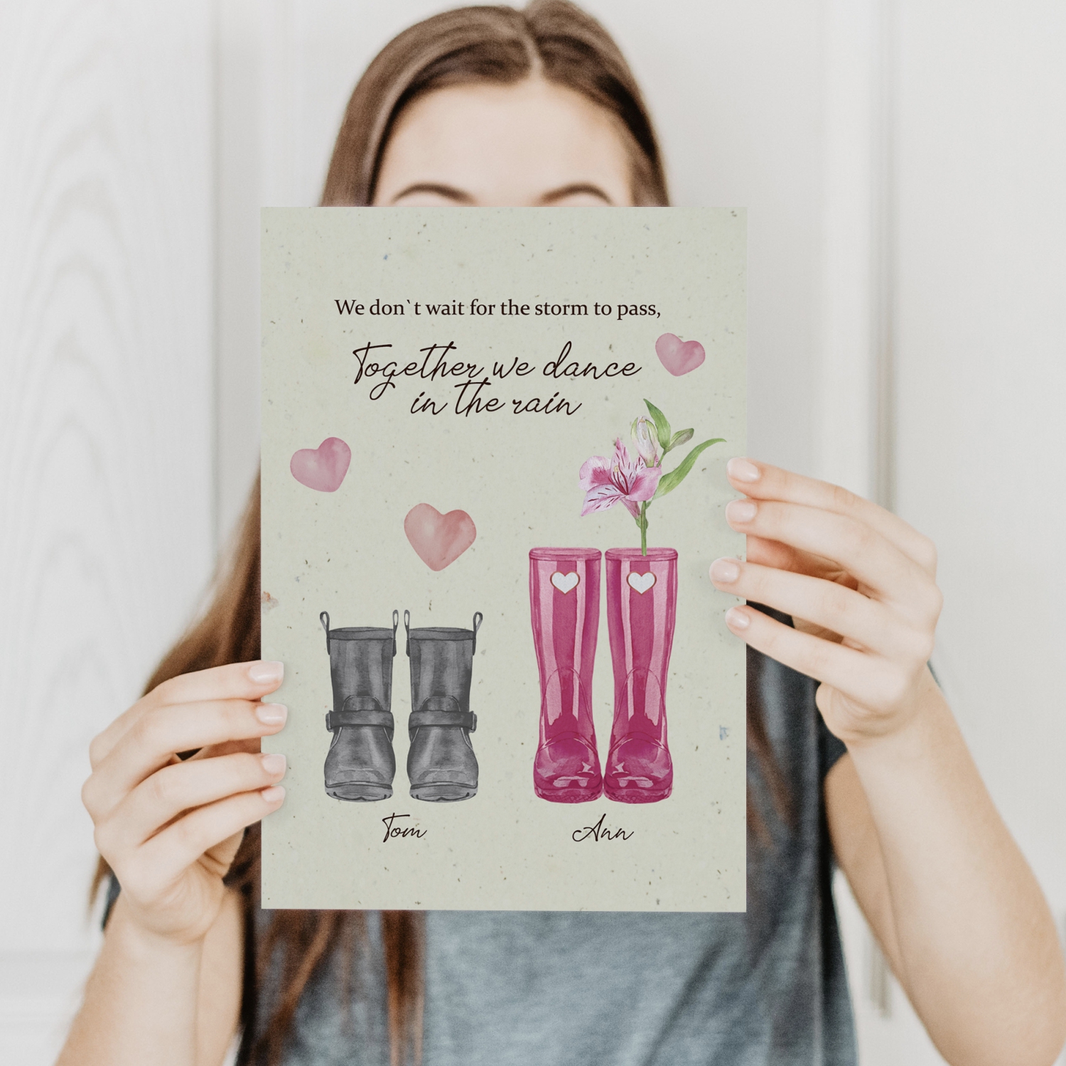Watercolor wellies clipart. Personalised family Welly Boots
