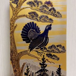 Vintage Russian Painting Capercaillie. Soviet Engraving on Steel