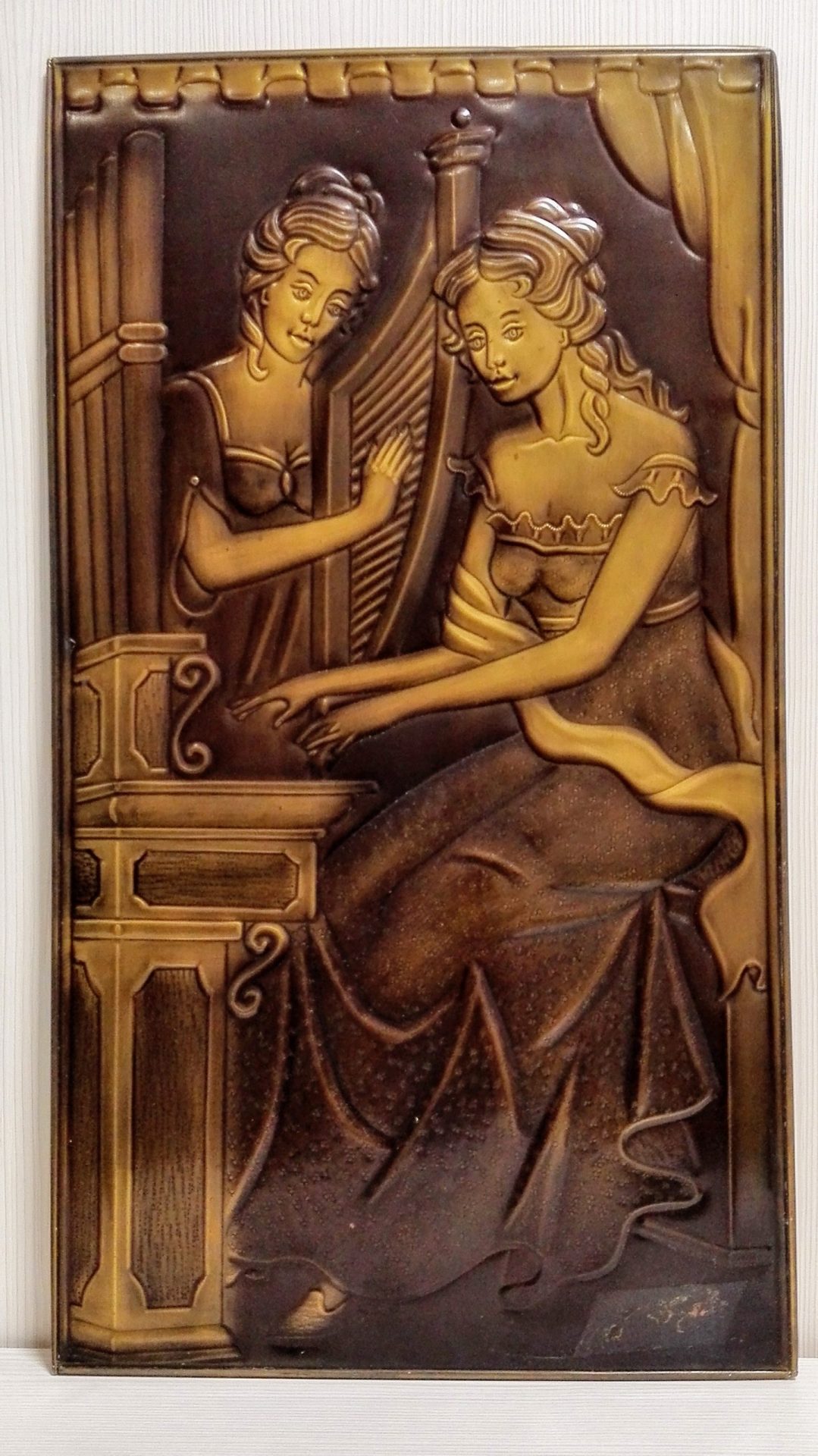 Vintage Soviet Copper Embossed Picture.Antique Wall Loft Decor 7 Vintage Soviet Copper Embossed Picture.Antique Wall Loft Decor - Image 7
