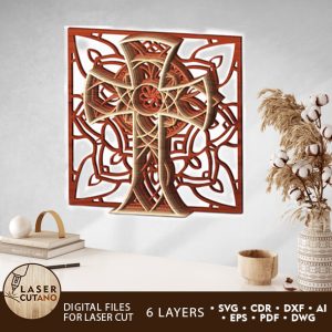Layered CROSS Religious Cutting File SVG