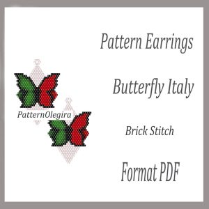 BUTTERFLY ITALY Earrings bead pattern PDF file Olegirabeadpatterns Beading patterns Beading earrings Butterfly patterns