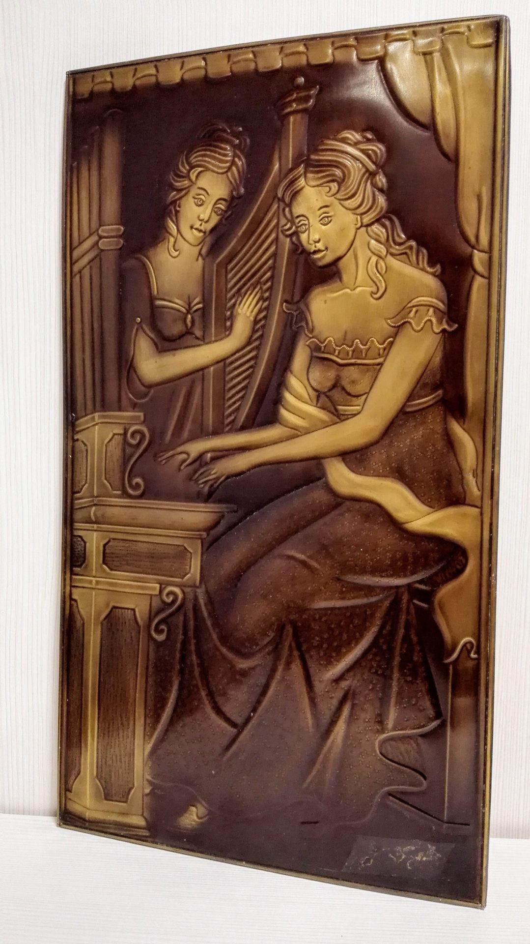 Vintage Soviet Copper Embossed Picture.Antique Wall Loft Decor 4 Vintage Soviet Copper Embossed Picture.Antique Wall Loft Decor - Image 4