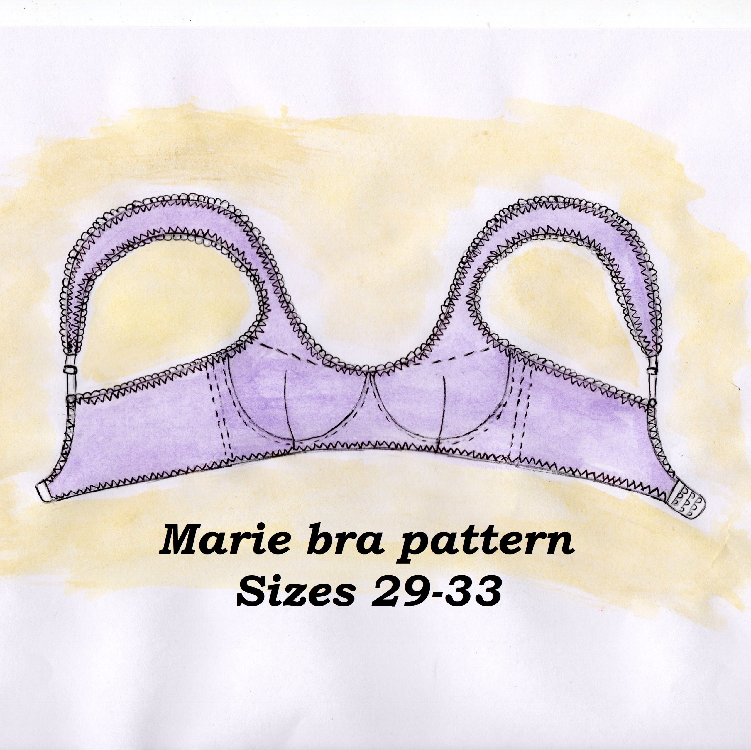 Underwire bra pattern plus size, Marie, Sizes 29-33, Balconette