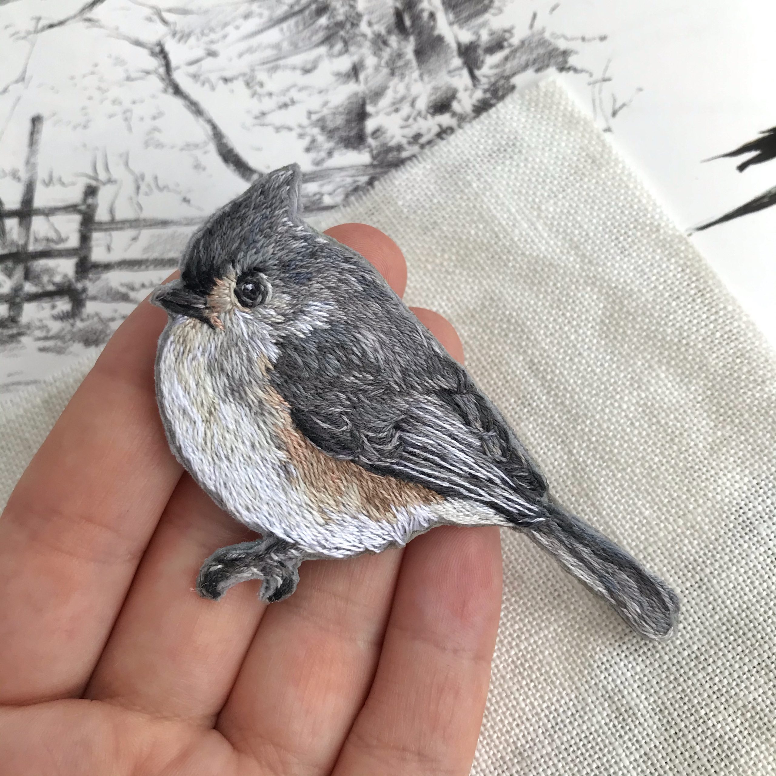 The Titmouse Brooch retailer pin bird