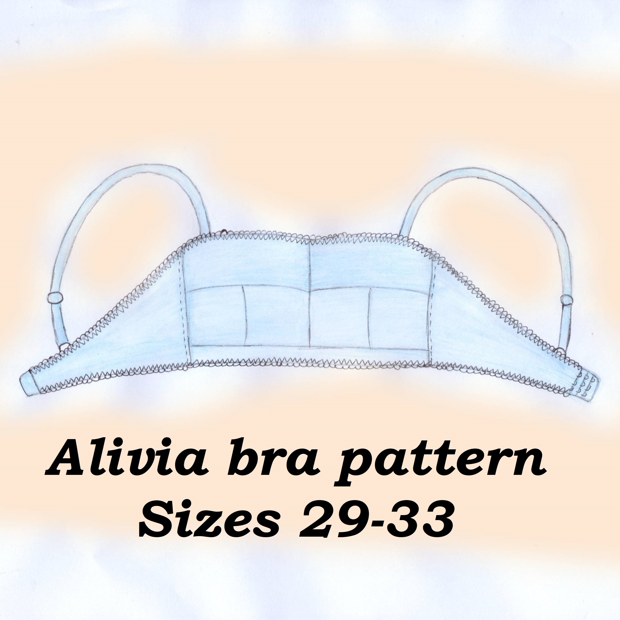 Wireless bra pattern plus size, Linen bra sewing pattern