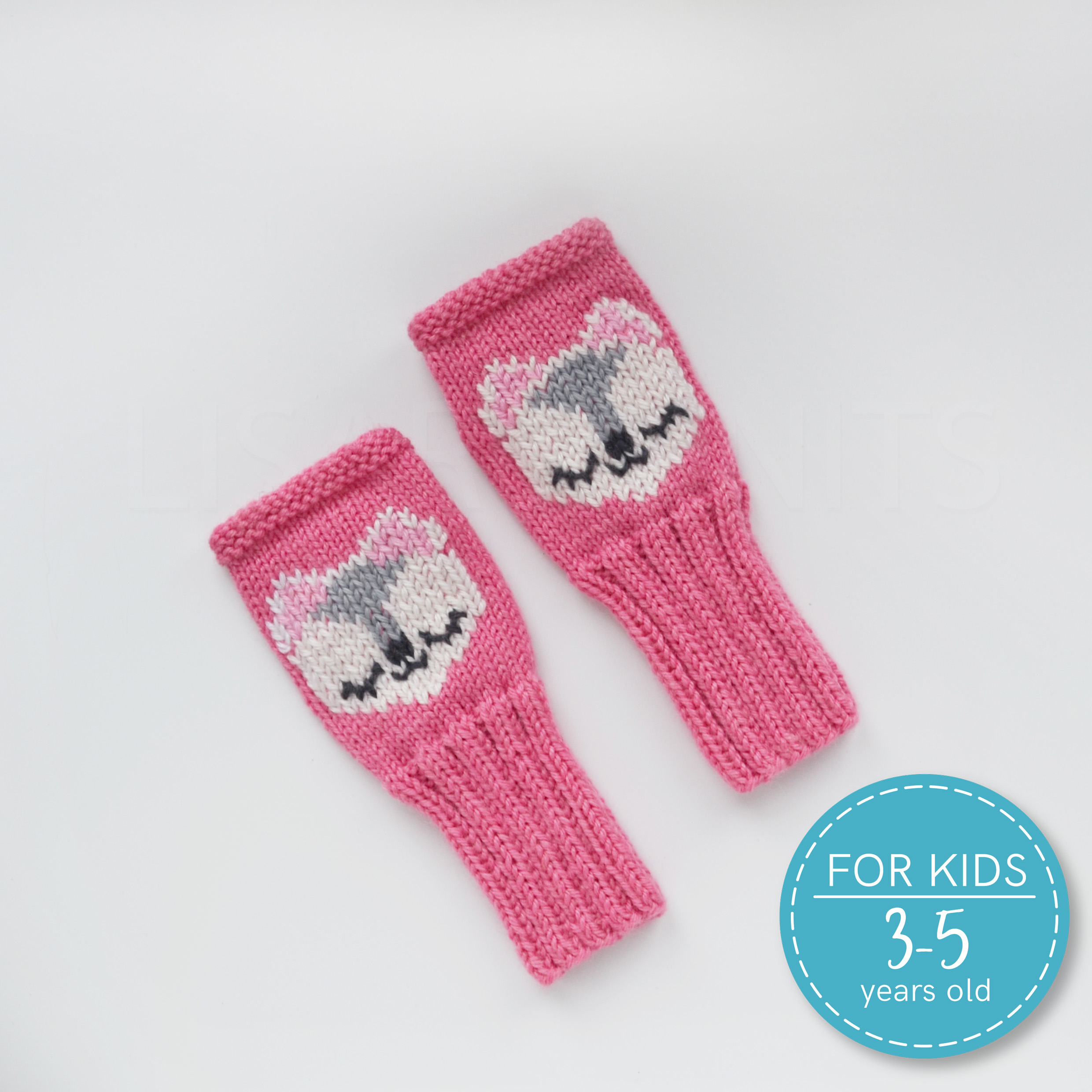 pink wool mittens