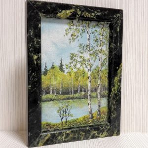 Vintage Russian Painting. Soviet Painting handmade natural stone