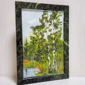 Vintage Soviet Painting From on Stone.Antique Soviet Picture USSR