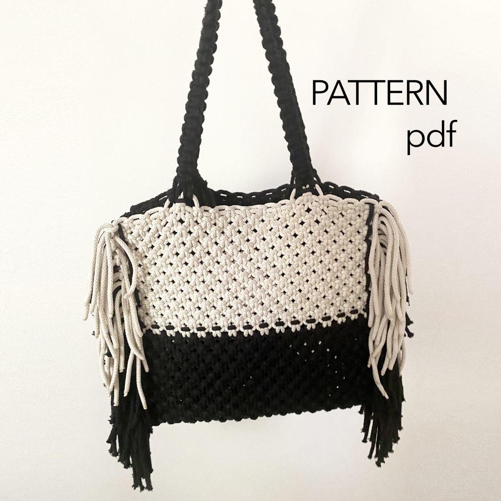 Macrame Shoulder bag Pattern pdf, Tote Bag DIY Tutorial - Crealandia