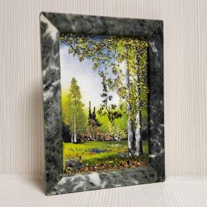 Antique Russian Painting. Soviet Vintage Wall decor From Stone