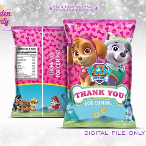 Paw patrol pink chips bag