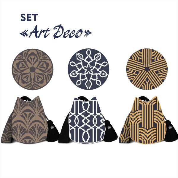set of 3 wayuu patterns wayuu mochila bag patterns tapestry crochet bag patterns.
