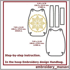 In the hoop embroidery set from bag, purse and keychain.