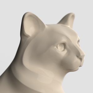 3D Model STL CNC Router file 3dprintable Statuette Sitting Cat