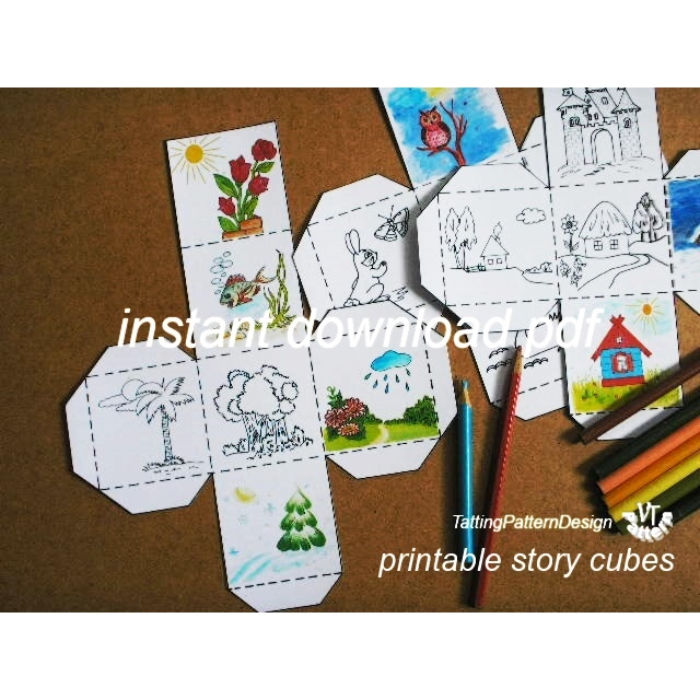 Printable Creative Storytelling Cubes Game for Children