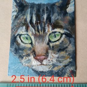 ACEO Original Miniature Oil Painting Domestic Cat