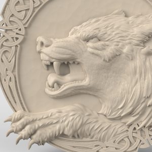 3D Model STL CNC Router file 3dprintable Fenrir Wolf panel