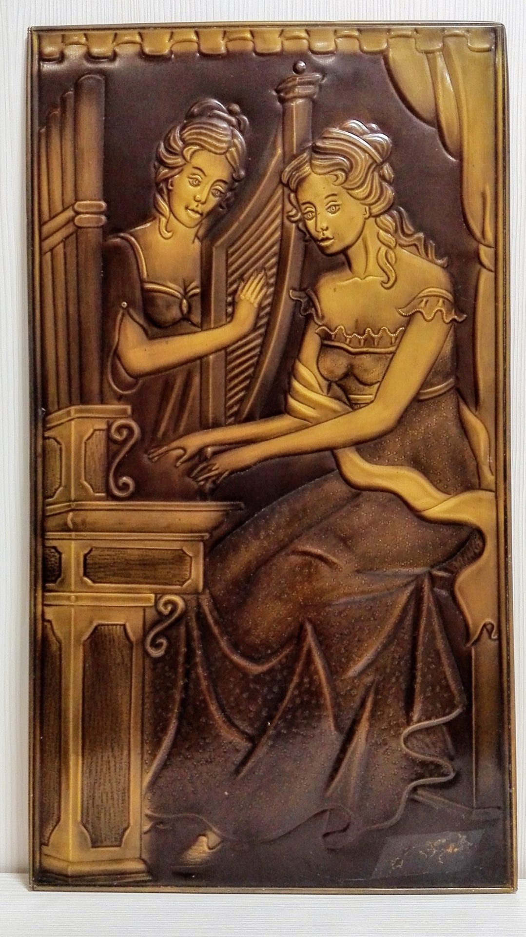 Vintage Soviet Copper Embossed Picture.Antique Wall Loft Decor 3 Vintage Soviet Copper Embossed Picture.Antique Wall Loft Decor - Image 3