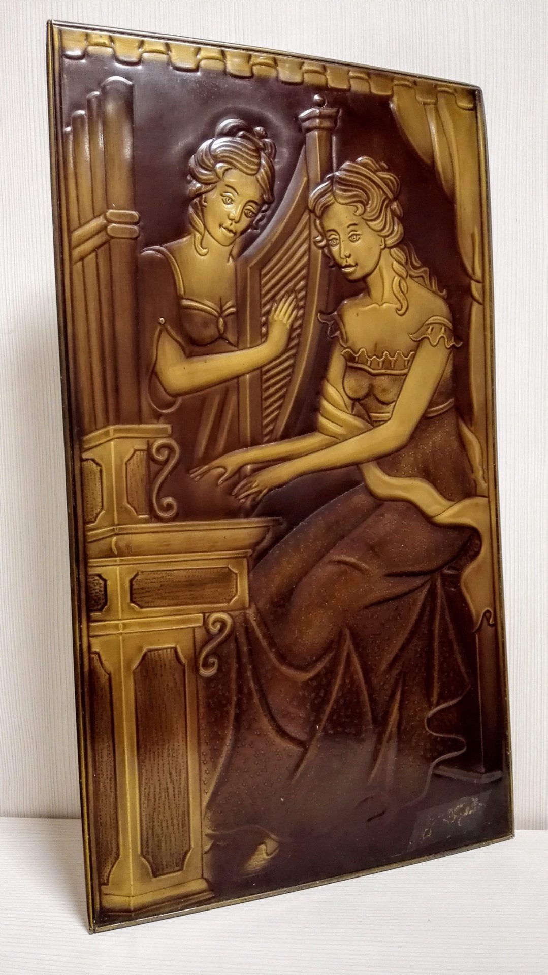 Vintage Soviet Copper Embossed Picture.Antique Wall Loft Decor 6 Vintage Soviet Copper Embossed Picture.Antique Wall Loft Decor - Image 6