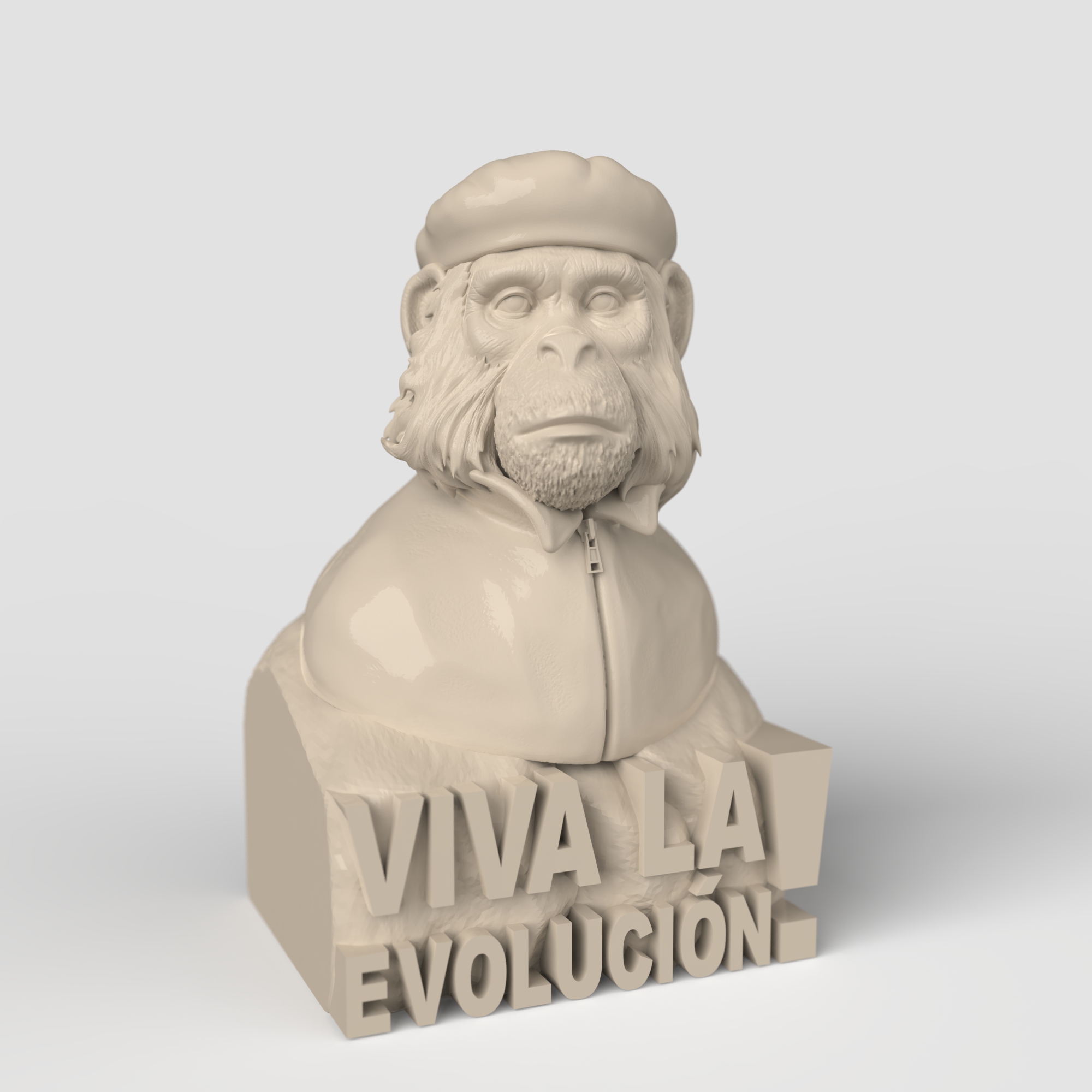3D Model STL CNC 3dprint Figurine monkey Viva La Evolution