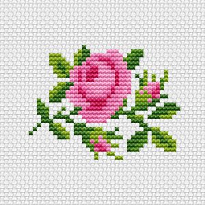 Pink rose cross stitch