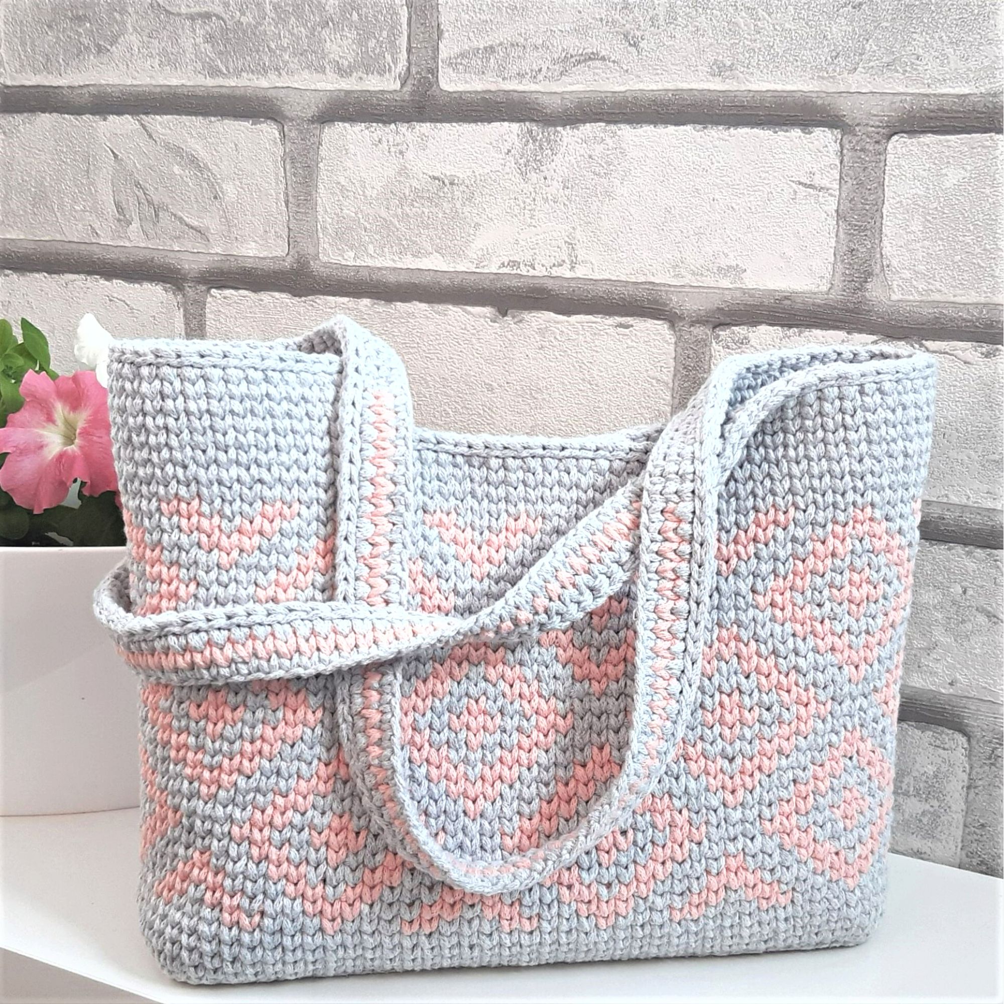 Cotton boho tote Top handles bag 6 Cotton boho tote Top handles bag - Image 6