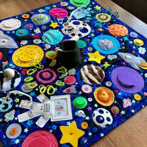Space baby play mat. Sensory toy. Baby shower gift